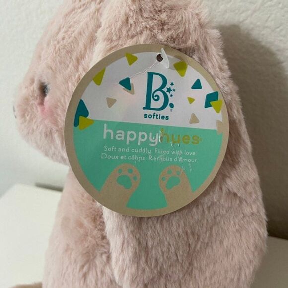 B Softies Butterscotch Bunny Rabbit Je m’appelle 12" Pink Soft Happy Hues NWT - Picture 6 of 11